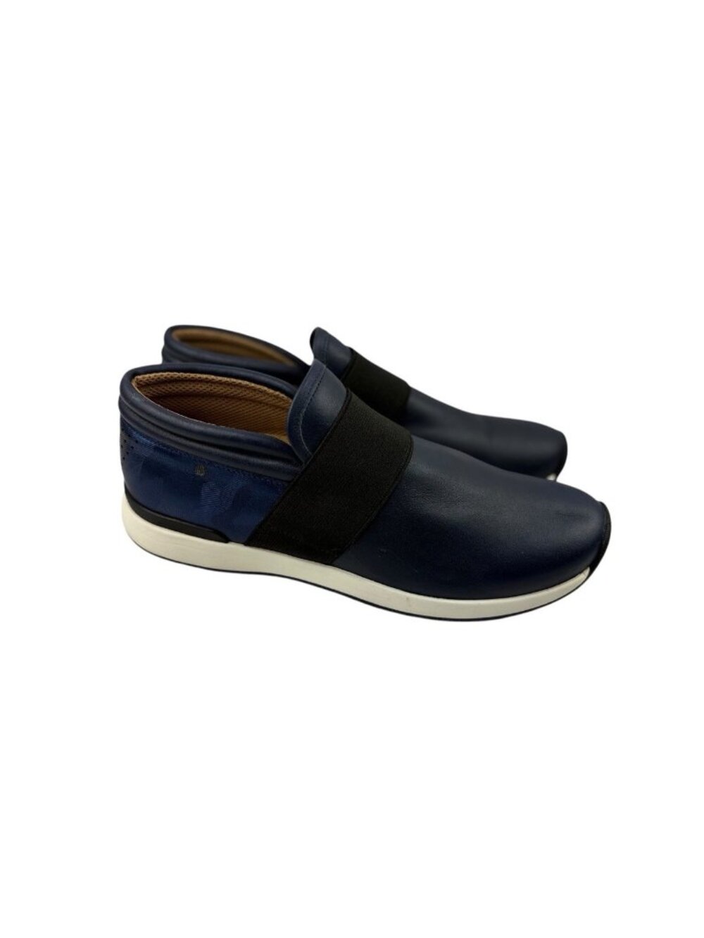 *Vionic Calina Navy Camo Leather Slip On Shoes Womens Size 8.5 Comfort Casual